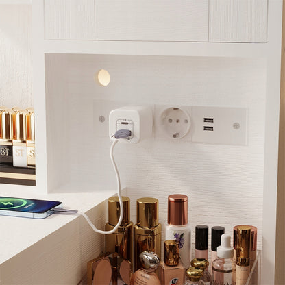 Toaletka kosmetyczna makijażu wizażu z lustrem LED glamour nowoczesna loft