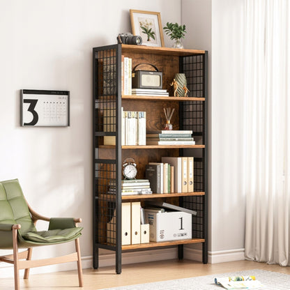 Szafka industrialna 74x30x155 cm – 5 półek, MDF i metal, styl loftowy