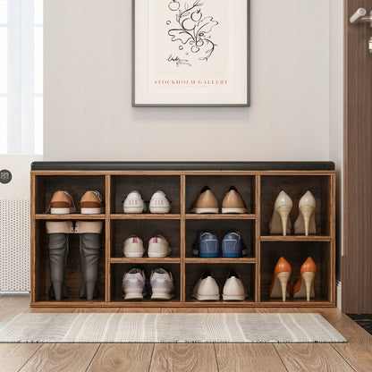 Szafka na buty z siedziskiem ławka do przedpokoju brąz rustykalny loft