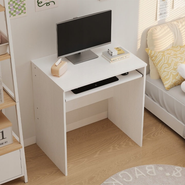 Biurko Komputerowe 70cm Białe – Półka na Klawiaturę – Mały Loft