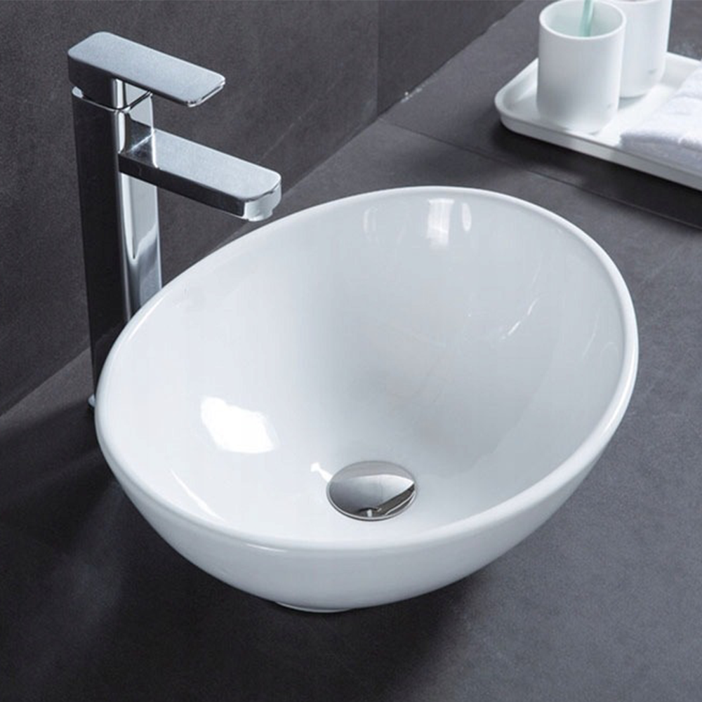 Umywalka ceramiczna Rebiko 420x340x150 mm – biała, minimalistyczny i nowoczesny design