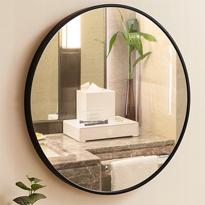 Okrągłe lustro 60 cm – cienka rama, łatwy montaż, nowoczesny design