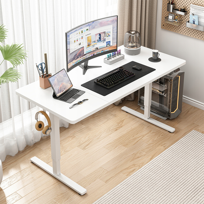 Elektryczne biurko z regulacją wysokości 160x60x72 cm – ergonomiczne i wielofunkcyjne, idealne do pracy i gier