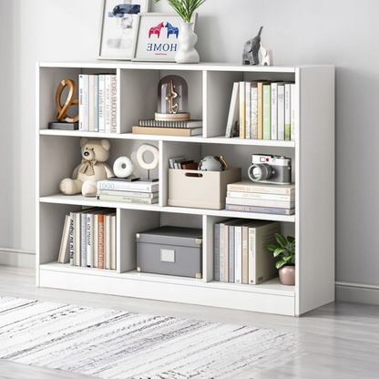 Biały regał 100x24x104 cm – 6 otwartych półek, styl skandynawski, nowoczesny