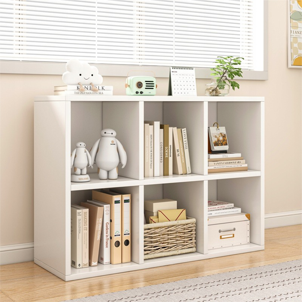 Biblioteczka KALAX 2x3 90x30x60 cm – biała, otwarta, nowoczesna półka do przechowywania