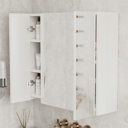 Szafka łazienkowa wisząca 60 cm – z potrójnym lustrem, nowoczesna i praktyczna, biała