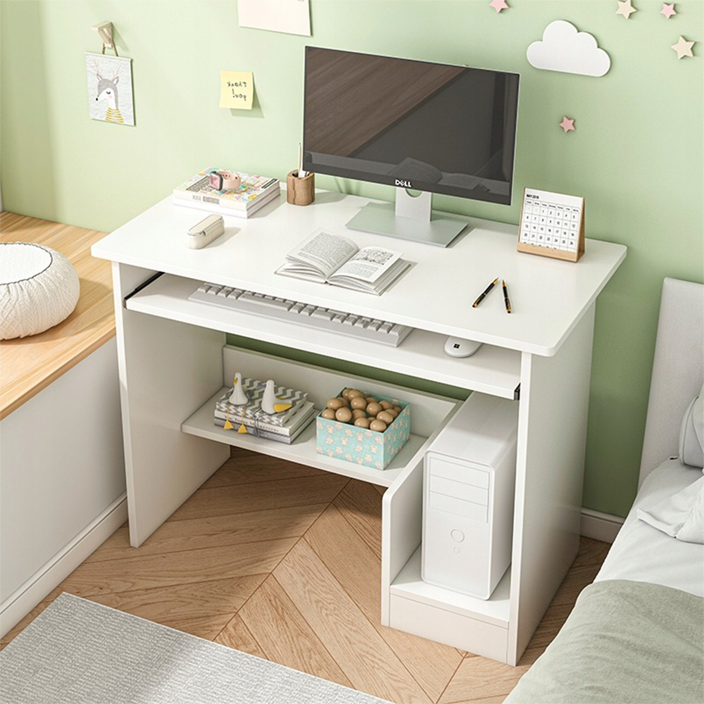 Ergonomiczne biurko białe 80x40x74 cm – kompaktowe, nowoczesne, z szufladami