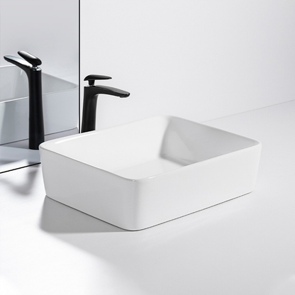 Umywalka ceramiczna Rebiko 490x380x140 mm – biała, nowoczesna i minimalistyczna