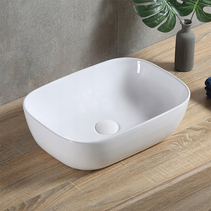 Umywalka ceramiczna Rebiko 460x330x140 mm – biała, nowoczesna i minimalistyczna