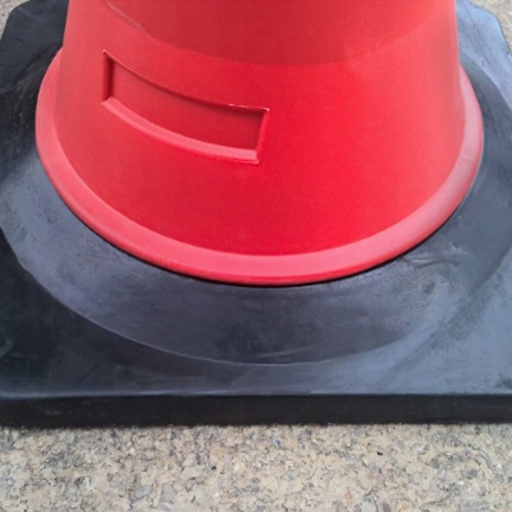 PACHOŁEK DROGOWY OSTRZEGAWCZY Z ODBLASKIEM 50 CM POMARAŃCZOWY CIĘŻKA PODSTAWA