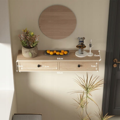 Półka Wisząca z Drzwiczkami 64 cm Jasny Brąz Szafka Ścienna Loft Nowoczesna