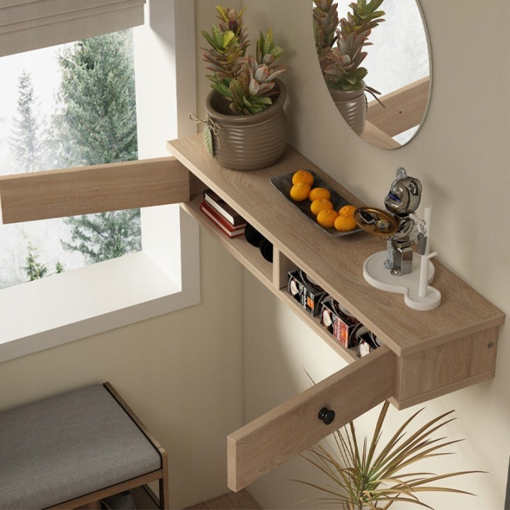 Półka Wisząca z Drzwiczkami 64 cm Jasny Brąz Szafka Ścienna Loft Nowoczesna