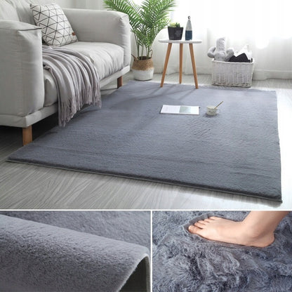 Dywan Rabbit ciemnoszary – miękki, nowoczesny, do salonu i sypialni