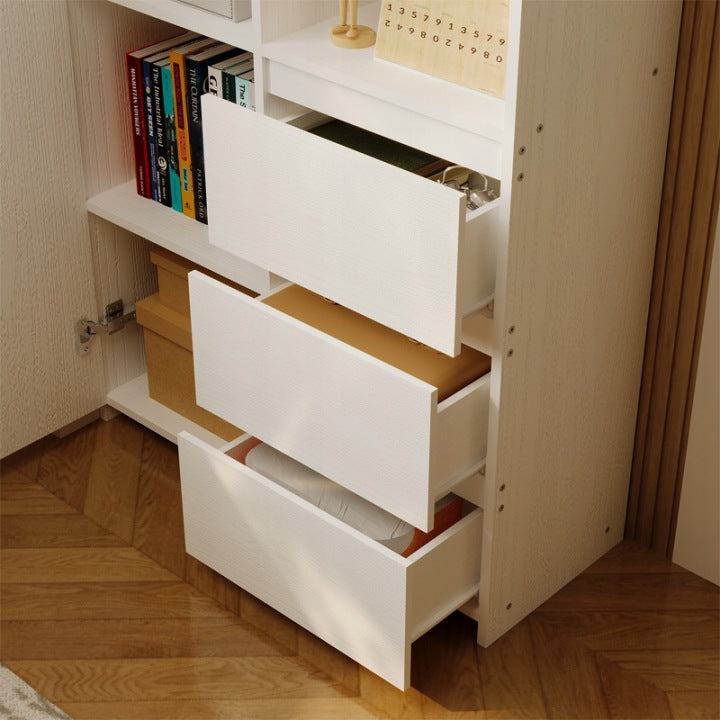 Regał Biurowy 177cm Biały – 3 Szuflady i Półki – Nowoczesny Loft