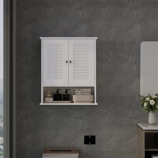 Płytka Szafka Wisząca do Łazienki 60x70 cm – Biały Loft – Głębokość 20cm