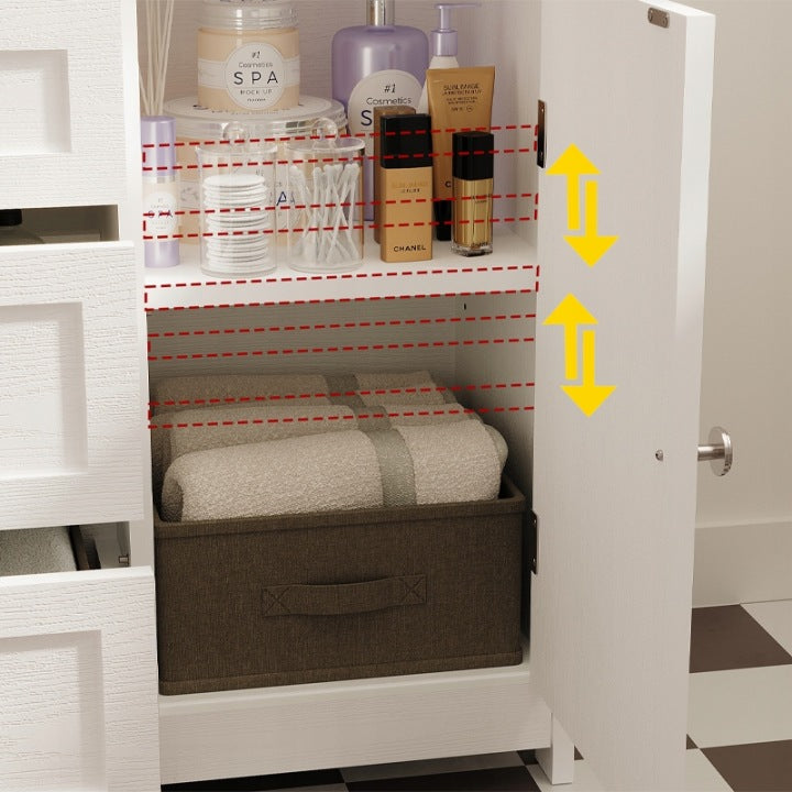 Szafka Łazienkowa Stojąca 60cm Biała – 3 Szuflady i Drzwiczki – Loft