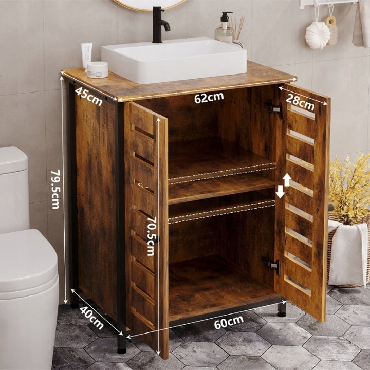 Szafka pod Umywalkę Stojąca 62cm – Rustykalny Brąz – Styl Loft