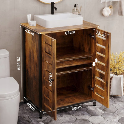 Szafka pod Umywalkę Stojąca 62cm – Rustykalny Brąz – Styl Loft