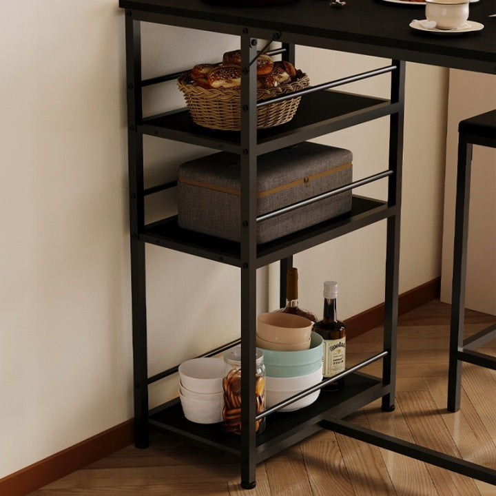 Zestaw Barowy Stół i 2 Krzesła – Czarny Loft – Komplet do Kuchni
