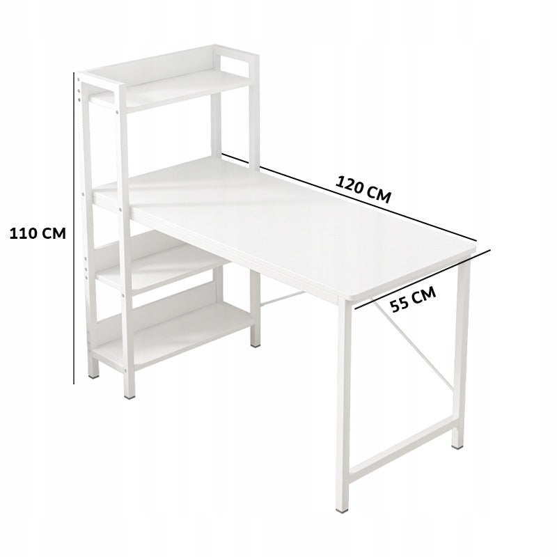 Białe biurko z regałem – 120 x 55 x 110 cm