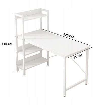 Białe biurko z regałem – 120 x 55 x 110 cm
