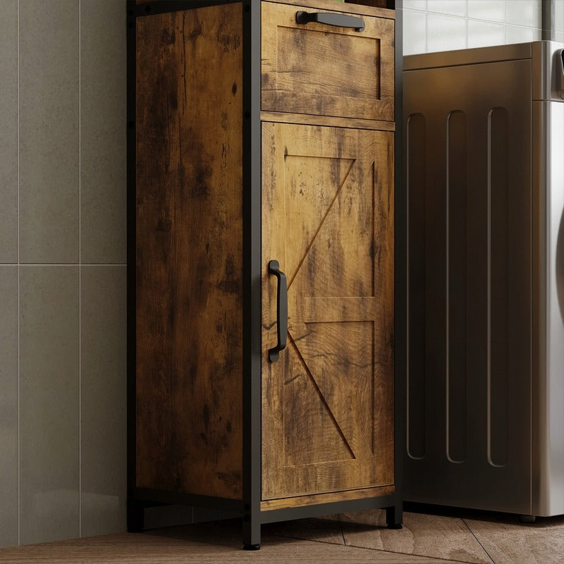 Szafka do łazienki brązowa, wysoka 169 cm