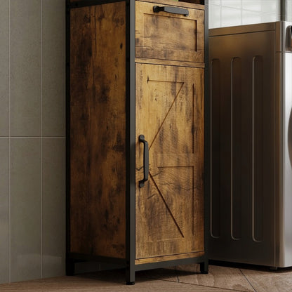 Szafka do łazienki brązowa, wysoka 169 cm