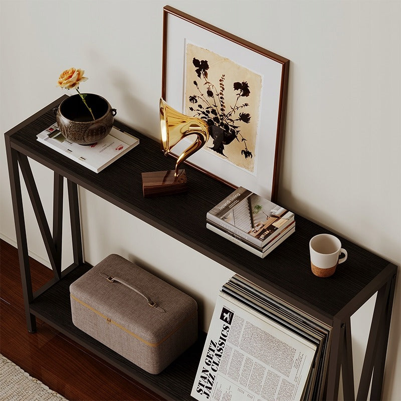 Stół - konsola do przedpokoju – ciemny brąz, funkcjonalność I styl