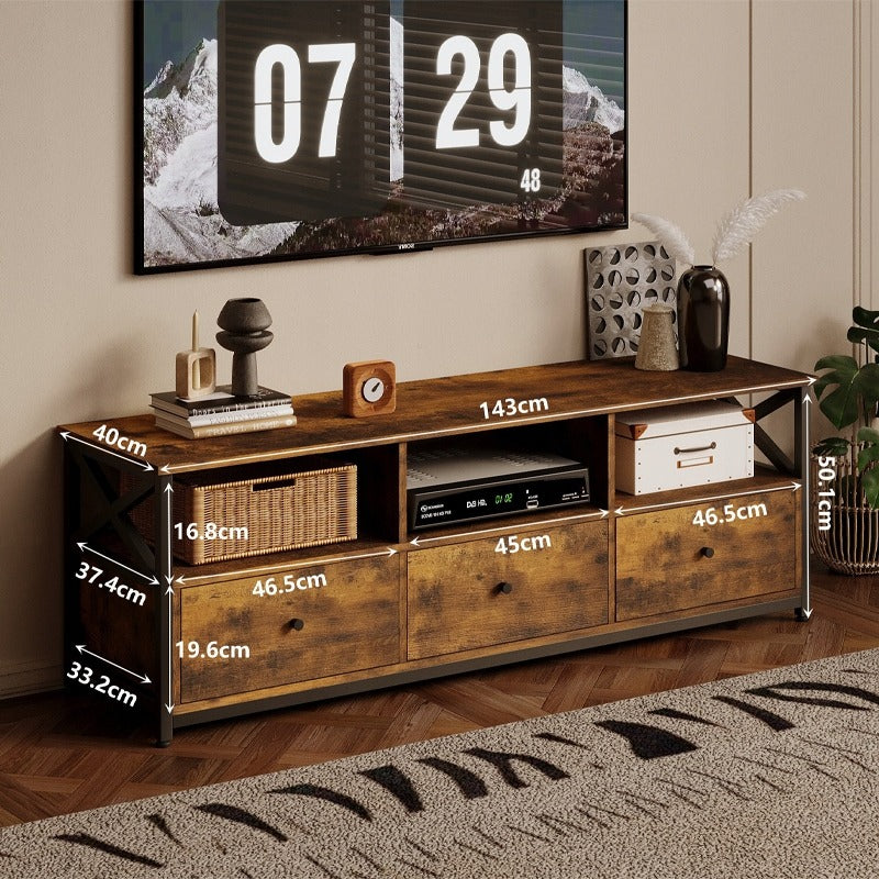 Szafka rtv pod telewizor z 3 szufladami - 143 cm