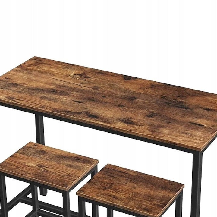 Stół barowy z 2 krzesłami 100x40x90 cm – industrialny design, nowoczesny loftowy styl