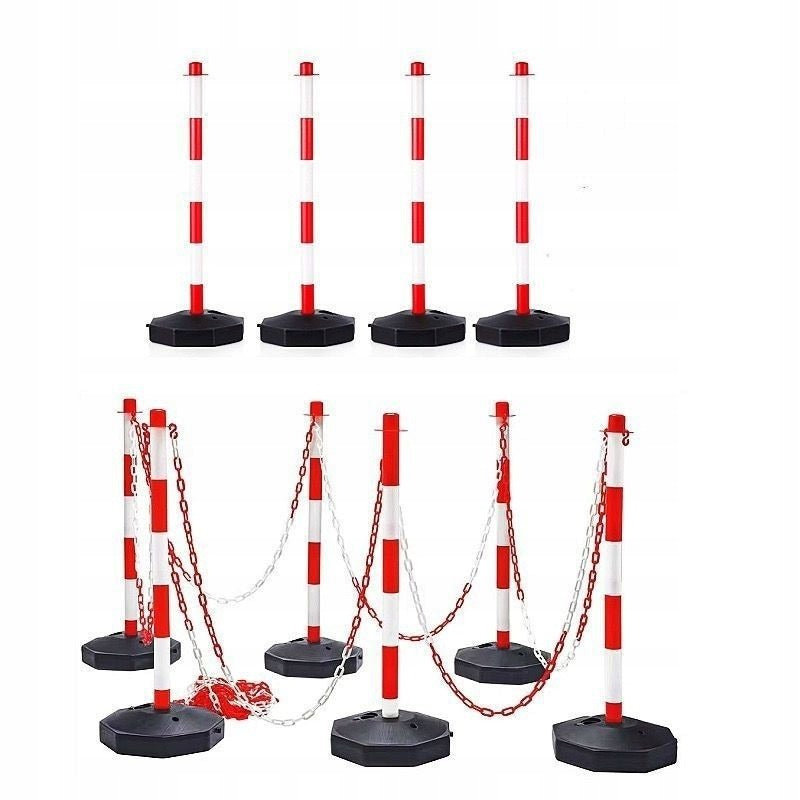 Słupek wygrodzeniowy blokujący czerwono-biały drogowy parkingowy 85 cm