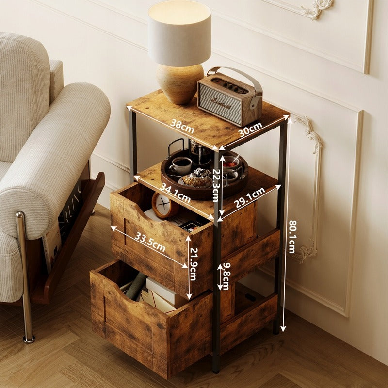 Szafka nocna ciemny brąz loft retro 80cm