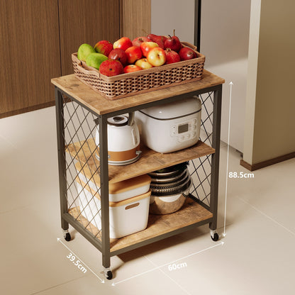 Szafka mobilna/ wózek kuchenny na kółkach, brązowa 60 cm