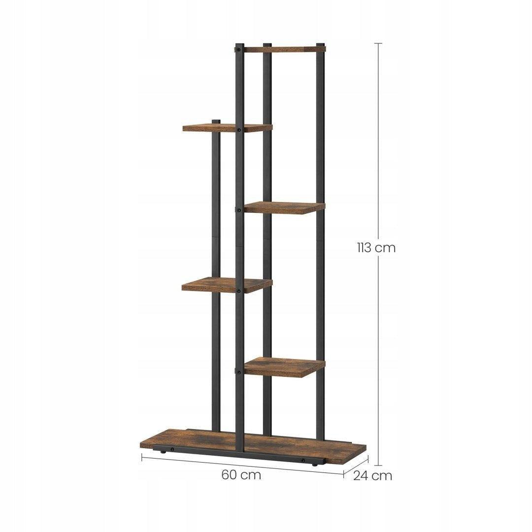 Kwietnik metalowy z półkami – 113 cm, styl industrialny