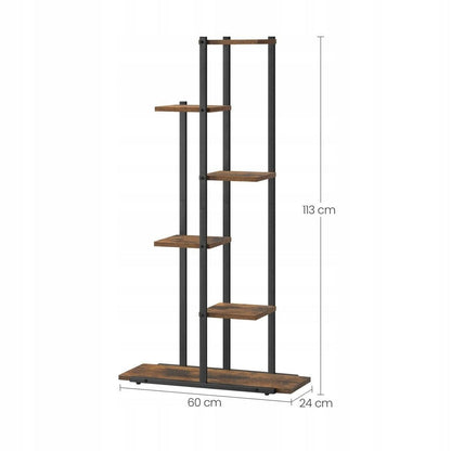 Kwietnik metalowy z półkami – 113 cm, styl industrialny