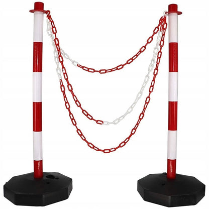 Słupek wygrodzeniowy blokujący czerwono-biały drogowy parkingowy 85 cm