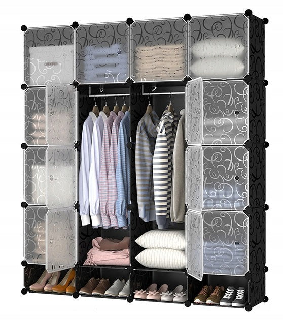 Duża modułowa szafa garderoba wieszak xxl czarna