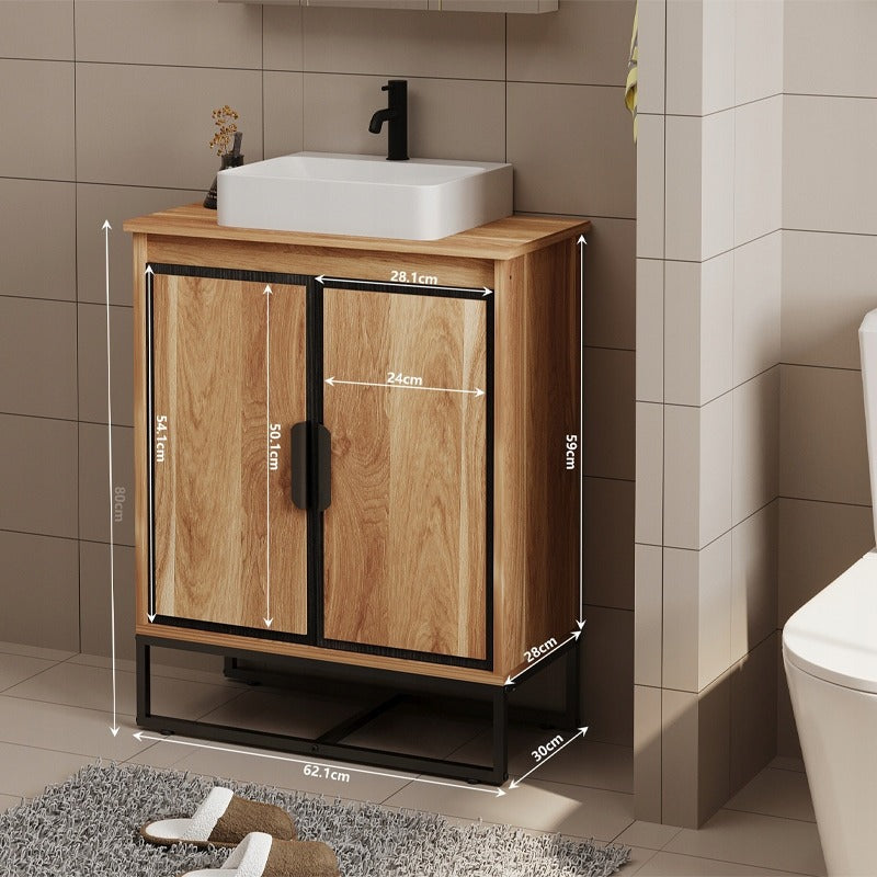 Szafka pod umywalkę do łazienki jasny brąz - 82cm