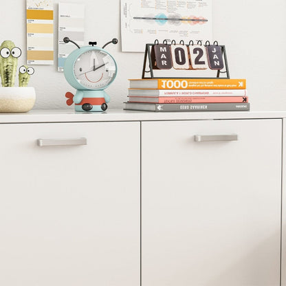 Biała szafka biurowa loft 108 cm – 2 drzwi, przestronne półki, niezależna