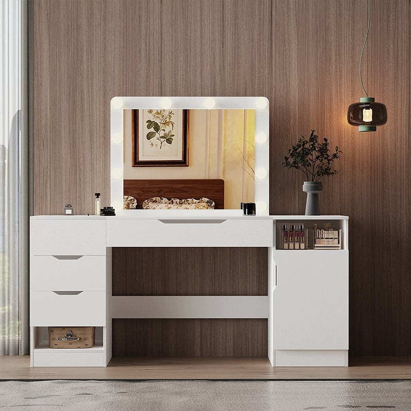 Toaletka do makijażu biała z lustrem LED - 153,5 cm