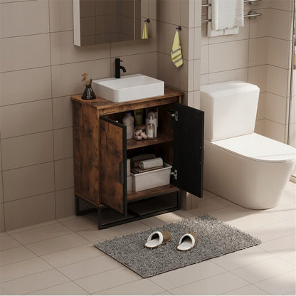 Szafka pod umywalkę do łazienki brązowa - 82 cm