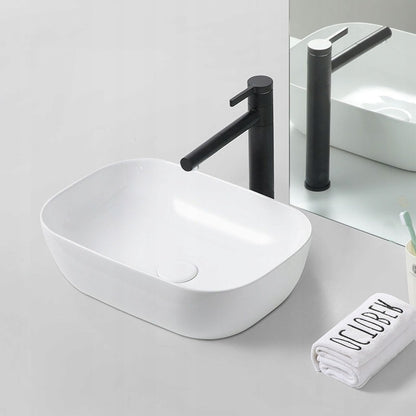 Umywalka nablatowa prostokątna biała 41x31 cm