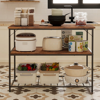 Szafka - wyspa kuchenna półka regał loft industrialny rustykalny brąz 120 cm