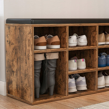 Szafka na buty z siedziskiem ławka do przedpokoju brąz rustykalny loft