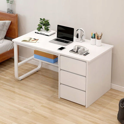 Biurko komputerowe loft białe 3 półki skandynawski nowoczesne 120 cm
