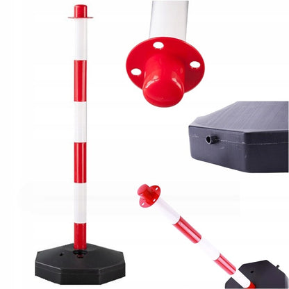 Słupek wygrodzeniowy blokujący czerwono-biały drogowy parkingowy 85 cm