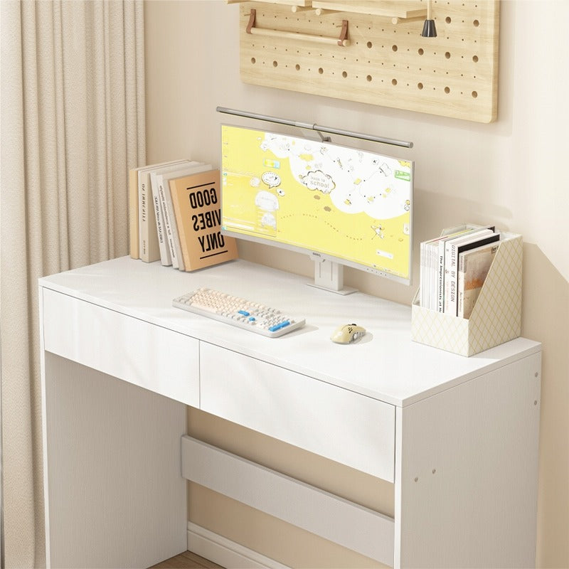 Biurko komputerowe białe 100 cm – nowoczesne, loft, 2 szuflady, stół toaletka