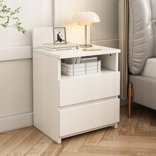Nowoczesna szafka nocna 40 cm – 2 szuflady, loftowy design, MDF