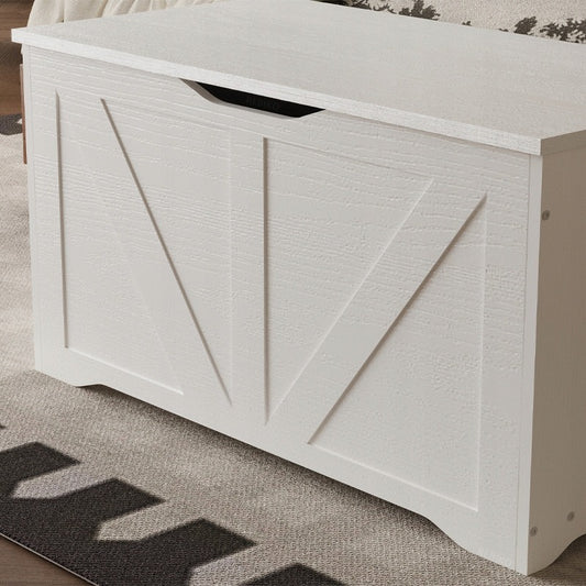 Drewniana duża skrzynia do przechowywania biała kufer na pościel loft 80 cm