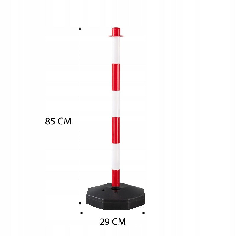 Słupek wygrodzeniowy blokujący czerwono-biały drogowy parkingowy 85 cm